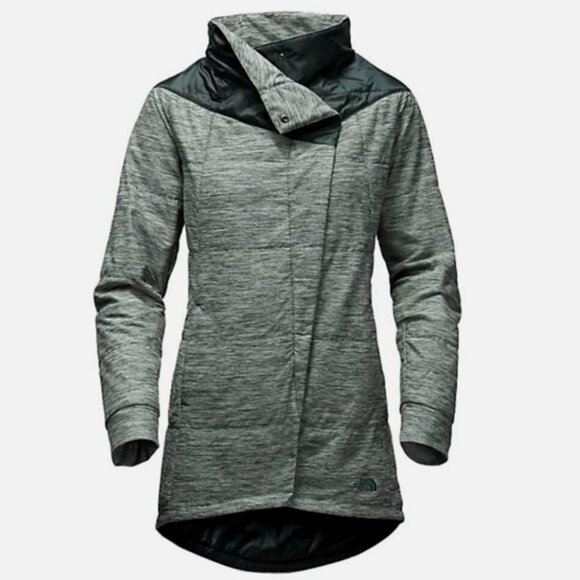 The North Face long Pseudio jacket grey/green women's size L - Picture 2 of 7